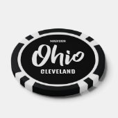 Benutzerdefinierter Standort, Name und Farbe Ohio Pokerchips (Einzeln)