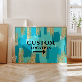 Benutzerdefinierter Standort Signieren Aquamarin/b Poster