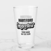 Benutzerdefinierter Standort & Text Connecticut Glas (Vorderseite)