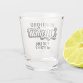 Benutzerdefinierter Standort & Text Connecticut Schnapsglas (Rückseite)