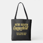 Benutzerdefinierter Standort & Text Connecticut Tasche (Rückseite)