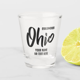 Benutzerdefinierter Standort & Text Ohio Schnapsglas