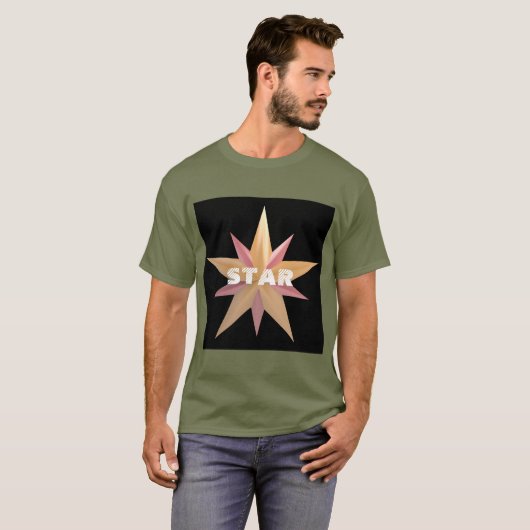 Benutzerdefinierter Star-Text-Ermüdung Grüner T - T-Shirt (Vorne ganz)