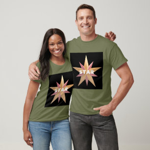 Benutzerdefinierter Star-Text-Ermüdung Grüner T -  T-Shirt