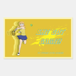Benutzerdefinierter Sticker einer weiblichen Tenni