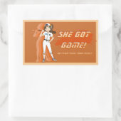 Benutzerdefinierter Sticker für weibliche Baseball (Tasche)