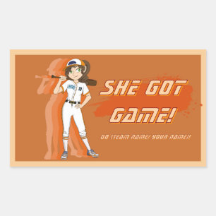 Benutzerdefinierter Sticker für weibliche Baseball