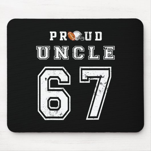 Benutzerdefinierter stolzer Fußll Onkel Nummer 67  Mousepad (Vorne)