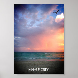 Benutzerdefinierter Strand Sonnenuntergang MIAMI B Poster