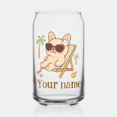 Benutzerdefinierter Strandhund Glas (Vorderseite)