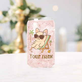Benutzerdefinierter Strandhund Glas