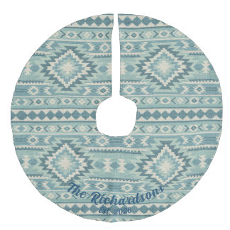Benutzerdefinierter südwestlicher Kilim-Ikat-Teppi Leinenimitat Weihnachtsbaumdecke