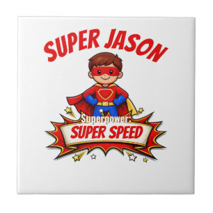Benutzerdefinierter Superheldenname & Superkraft f Fliese