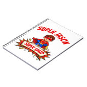 Benutzerdefinierter Superheldenname & Superkraft f Notizblock (Linke Seite)