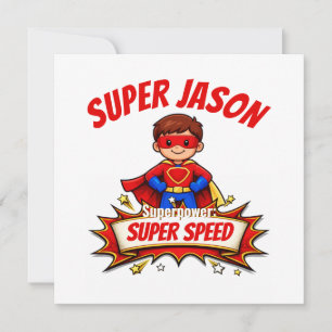 Benutzerdefinierter Superheldenname und Superkraft Einladung