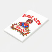 Benutzerdefinierter Superheldenname und Superkraft Post-it Klebezettel (angewinkelt)