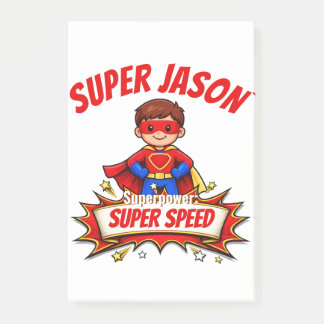 Benutzerdefinierter Superheldenname und Superkraft Post-it Klebezettel