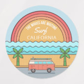 Benutzerdefinierter Surfer Etiketten (Design 2)