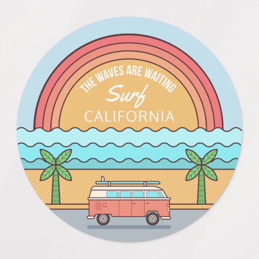 Benutzerdefinierter Surfer Etiketten (Design 2)