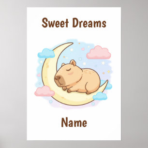 Benutzerdefinierter Süße Träume Capybara Poster