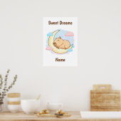 Benutzerdefinierter Süße Träume Capybara Poster (Küche)