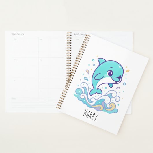 Benutzerdefinierter süßer Delfin mit Blasen-Splash Planer (Anzeige)