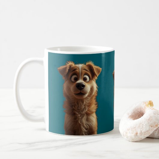 Benutzerdefinierter süßer Hund Kaffeebecher – Perf Kaffeetasse (Mit Donut)