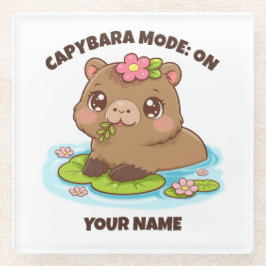 Benutzerdefinierter Süßer Kawaii Capybara Modus Gl Glasuntersetzer