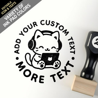 Benutzerdefinierter süßer Kawaii Chibi Lo-Fi Studi Gummistempel