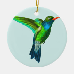 Benutzerdefinierter süßer Kolibri-Foto-Schmuck Keramik Ornament