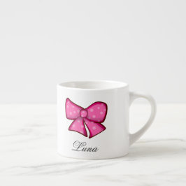 Benutzerdefinierter süßer rosa Schleife Coquette M Espressotasse