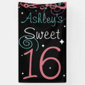 Benutzerdefinierter Sweet 16 Foto Hintergrund Banner (Vertikal)