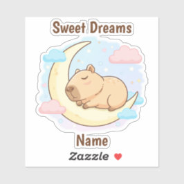 Benutzerdefinierter Sweet Dreams Capybara Aufklebe Aufkleber