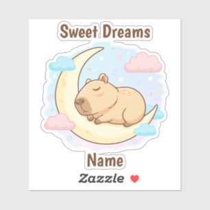 Benutzerdefinierter Sweet Dreams Capybara Aufklebe Aufkleber