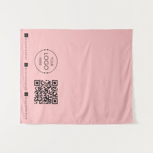 Benutzerdefinierter Table Runner-Banner rosa QR-Co Wandteppich (Vorderseite (Horizontal))