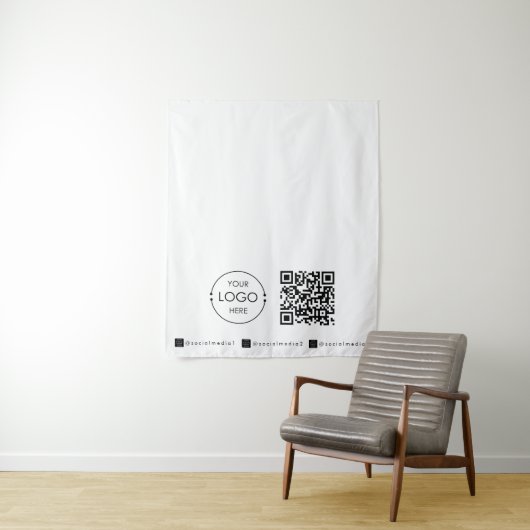 Benutzerdefinierter Table Runner Banner White Busi Wandteppich (Beispiel)