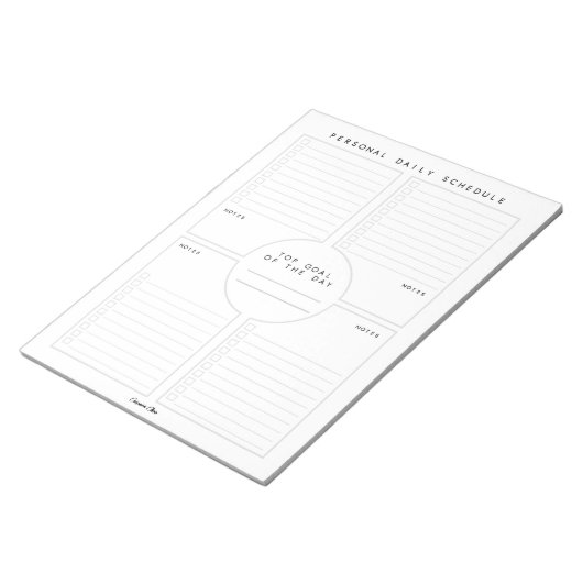 Benutzerdefinierter Tageszeitplan Notizblock (angewinkelt)