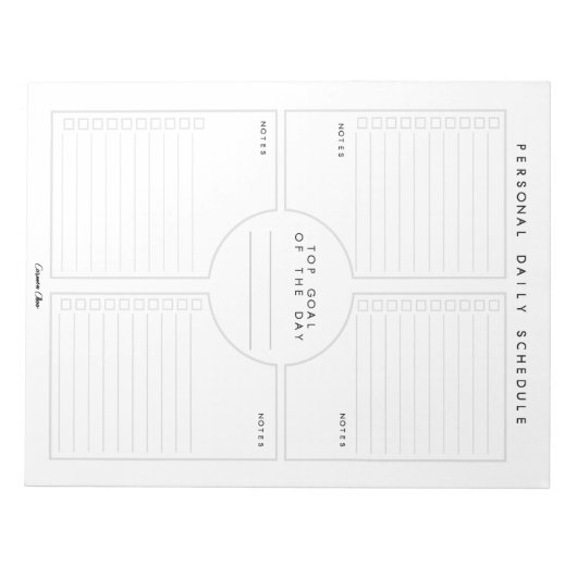 Benutzerdefinierter Tageszeitplan Notizblock (Vorderseite)