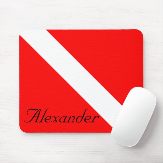 Benutzerdefinierter Tauchgang SCUBA Flag Red and W Mousepad (Mit Mouse)