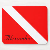 Benutzerdefinierter Tauchgang SCUBA Flag Red and W Mousepad (Vorne)