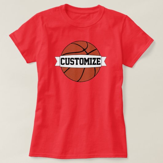 Benutzerdefinierter Teamname für Frauenbasketball- T-Shirt (Design vorne)