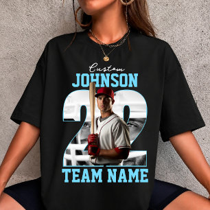 Benutzerdefinierter Teamname Nummer Foto Baseballs T-Shirt