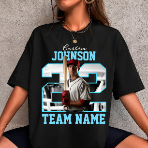 Benutzerdefinierter Teamname Nummer Foto Baseballs T-Shirt