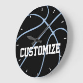 Benutzerdefinierter Teamname und Farbbasketballtra Große Wanduhr (Winkel)