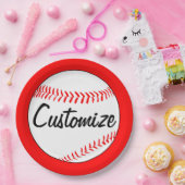 Benutzerdefinierter Teamname und Farbe der Basebal Pappteller (Party)