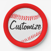 Benutzerdefinierter Teamname und Farbe der Basebal Pappteller (Vorderseite)