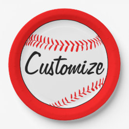 Benutzerdefinierter Teamname und Farbe der Basebal Pappteller