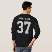 Benutzerdefinierter Teamvorn- und -rückensport T-Shirt (Schwarz voll)