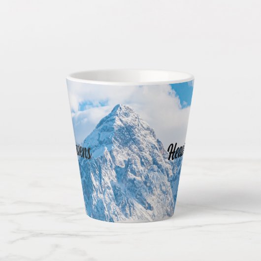 Benutzerdefinierter Tee Kaffee erhellt Text Sky Bl Milchtasse (Vorderseite)