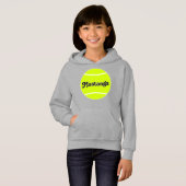 Benutzerdefinierter Tennis-Teamname / Text-Player Hoodie (Vorne ganz)